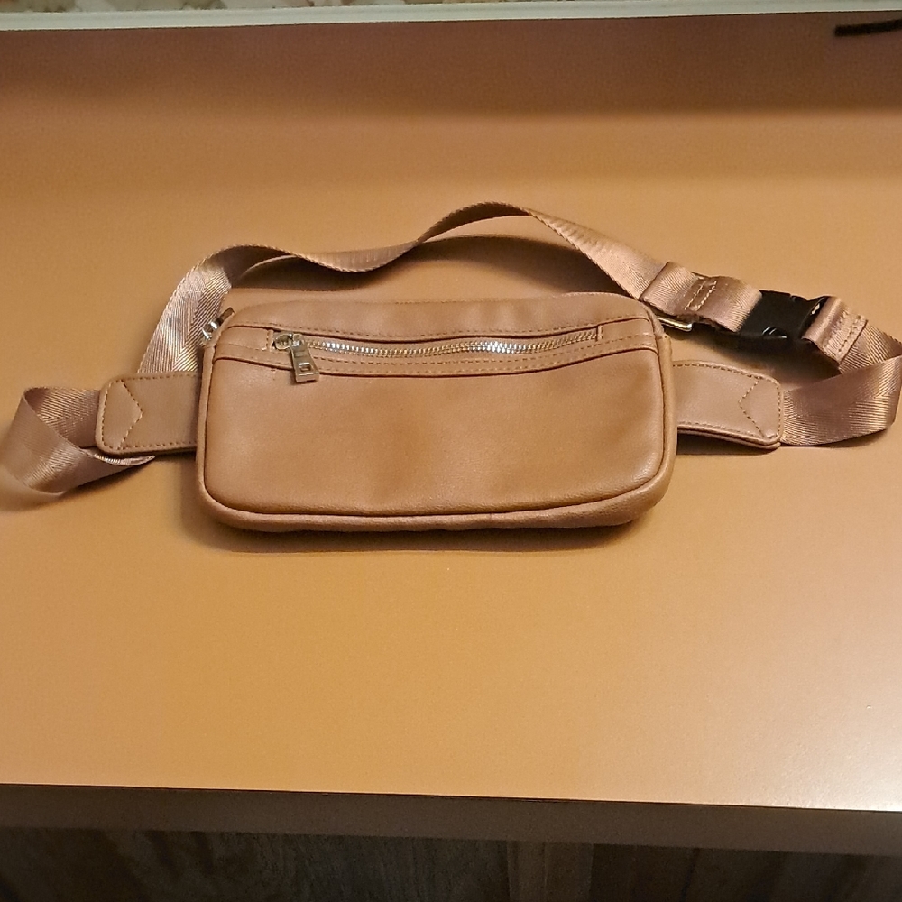 Tan Leather Womens  Waist Bag